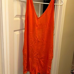 Orange cotton romper size M